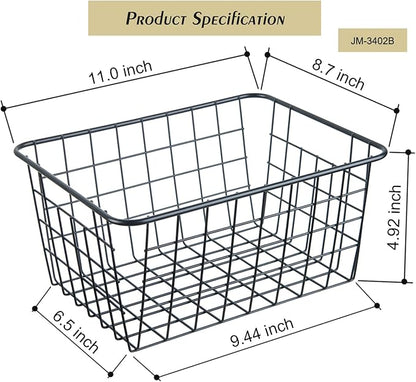 Wire Kitchen Storage Basket 5 Packs,Perfect Pantry Organization Accessories Baskets,Laundry Basket,Countertop Organization,Suitable for Kitchen,bathroom,bedroom,Tabletop,Stackable,Chrome