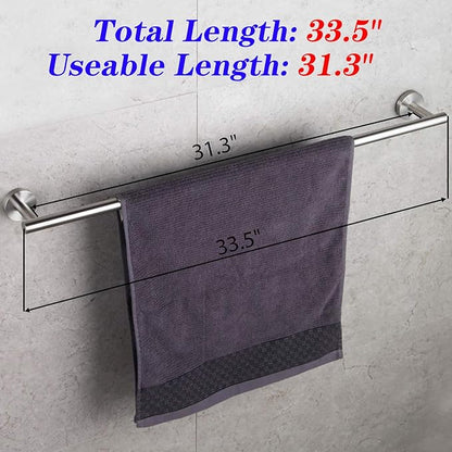 GERZWY Bathroom Towel Bar 33-Inch Stainless Steel Towel Bar Contemporary Style Wall Mount for Bath Kitchen, Brushed Finish AG1101C85-LS