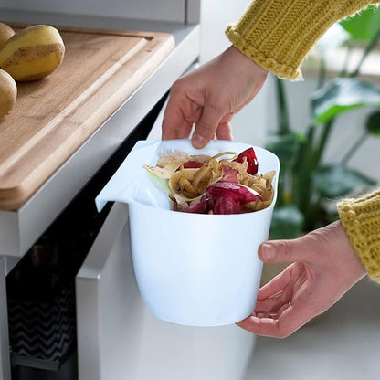 Navaris Hanging Waste Bins Set of 2 - Garbage for Food Scraps and Compost - Small Hanging Trash Can Counter or RV, Small Kitchen Trash Can, Dustbin