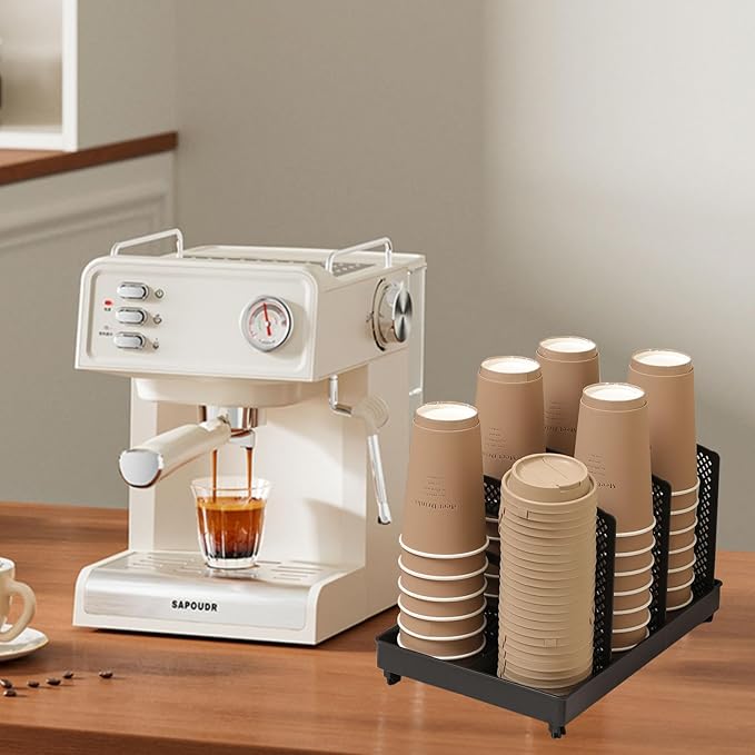 Coffee Cup Holder, Plastic Cup Holder 6 Slots, Suitable for Countertop Coffee Station, Bar, Restaurant, Breakroom Home