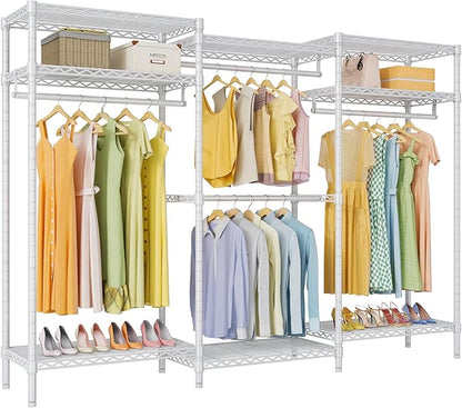VIPEK V5i Plus Wire Garment Rack Heavy Duty Clothes Racks for Hanging Clothes, Large Free Standing Wardrobe Closet Metal Clothing Racks with Adjustable Shelves for Bedroom, White