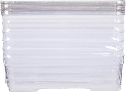 Best Kept 6 Bin Pack, Long Home Organizer Storage Boxes with Lids, Translucent Clear