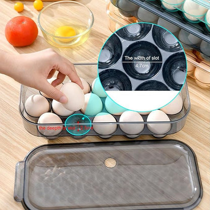 Plastic Covered Egg Container Holders Storage Cartons for Refrigerator Camping Traveling with Lid Brown
