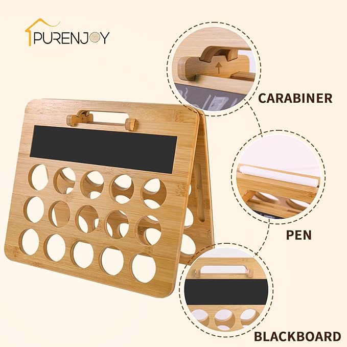 Coffee Pod Holder, K Cup Organizer Compatible with K Cups(35 Pods), Bamboo Coffee Pod Stands for Counter, Home or Office Kitchen Counter Organizer