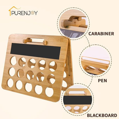 Coffee Pod Holder, K Cup Organizer Compatible with K Cups(35 Pods), Bamboo Coffee Pod Stands for Counter, Home or Office Kitchen Counter Organizer