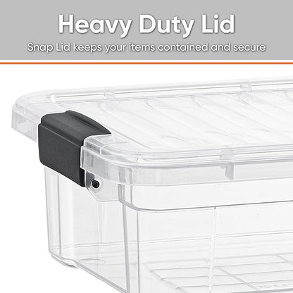Superio Storage Bins with Lids- 6 Pack, 21 Qt Clear Boxes for Organizing, Stackable Plastic Containers- BPA Free, Non-Toxic, Odor Free, Organizer for Home, Office, Dorm
