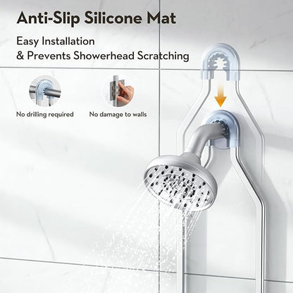 VALORDINE Shower Caddy Hanging, Shower Organizer Hanging, Aluminum Shower Racks for Inside Shower with Hooks for Razor, Never Rust Bathroom Organizers and Storage with Soap Holder, Bright Silver