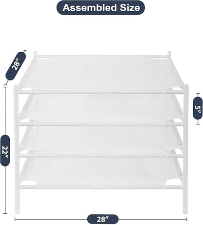 STO STO Sweater Drying Rack, 4-Pack Stackable Mesh Clothes Drying Rack, Laundry Drying Rack for Sweaters, Socks, Toys, White