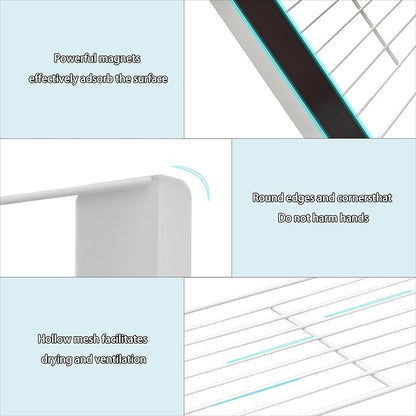 Magnetic Shelf for Washing Machine Magnetic Organizer Shelf for Laundry Hanger Organizer Washing Machine Shelves Magnetic Fridge Shelves for Laundry Bathroom Kitchen RV White