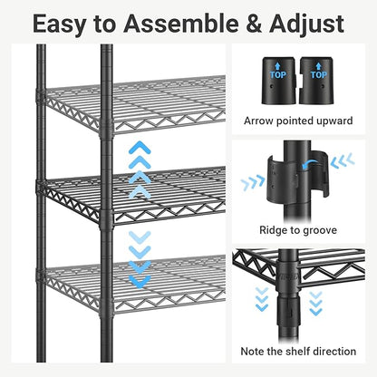 VIPEK V7C Garment Racks with Cover Portable Closets for Hanging Clothes, Heavy Duty Clothes Rack with Shelves Metal Closet Wardrobe, Max 670lbs, White Rack with Black Upgraded Polyester Cover