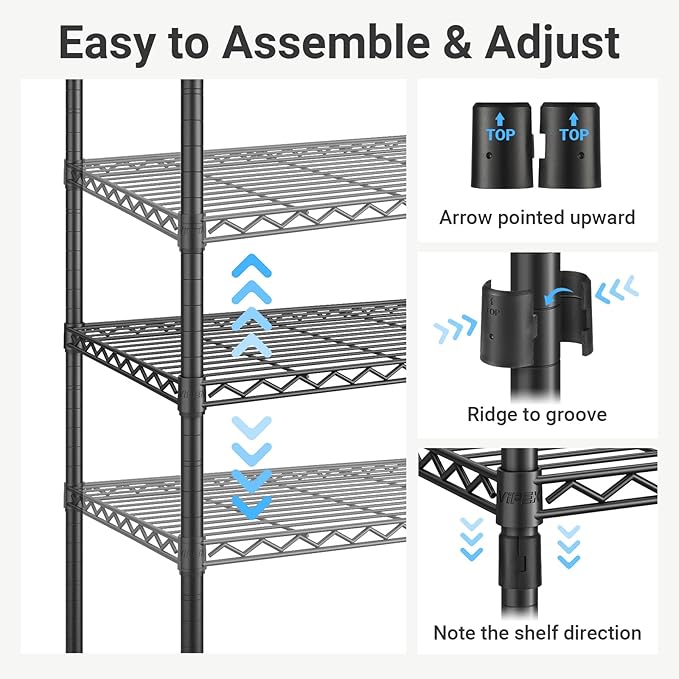 VIPEK V10 Medium Wire Garment Rack Heavy Duty Clothes Rack, Freestanding Closet Wardrobe Metal Clothing Rack with 2 Slid Baskets, 56.7" L x 15.7" W x 76.4" H, Max Load 720lbs, Black