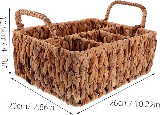 Elegant Woven Straw Basket Storage and Organization for Snacks and Cutlery