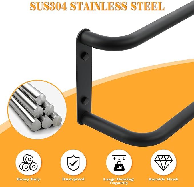 Alise Double Towel Bar,28 Inch Towel Racks for Bathroom, SUS304 Stainless Steel Towel Bar for Bathroom Wall,Quick Drying Bathroom Towel Holder Bath Towel Hanger,Matte Black