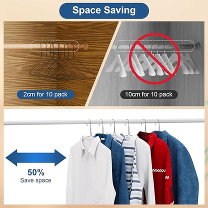 SPECILITE Wire Metal Clothes Hangers Bulk 300 Pack for Standard Size Suits, Coats, Shirts, Pants, Skirts, Space Saving, Non Slip,16 Inch 12 Gauge Ultra Thin, Black