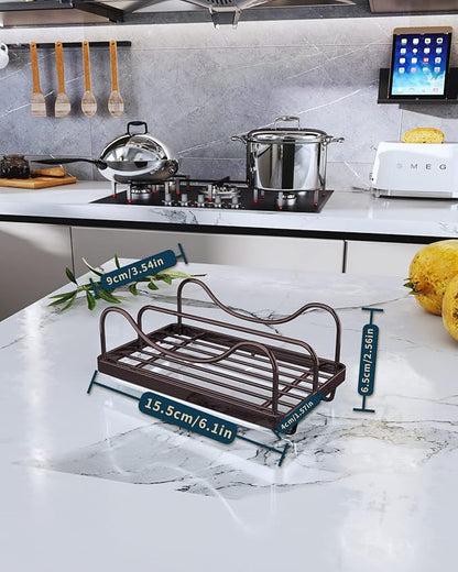 Consumest Kitchen Sink Organizer - Movable Sink Caddy for Countertop Organizer, 304 Stainless Steel Sponge Holder with Detachable Drip Tray for Kitchen Accessories,Bronze