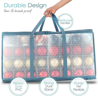 Hearth & Harbor Christmas Tree Storage Bag 7.5 ft, Wrapping Paper Storage Organizer Container & Large Christmas Ornament Storage Box With Adjustable Dividers
