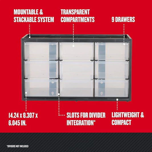 CRAFTSMAN Storage Organizer Bin System, 9 Compartment, Plastic (CMST40709) (Pack of 2)
