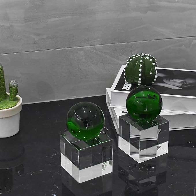 Crystal Bookends, 1 Pair of Decorative Tabletop Bookends for Office, Home, Desk, Comes with Gift Box