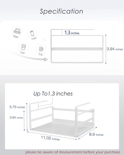 Nxconsu 2Pack Under Shelf Storage Basket Organizer Hanging Holder for Cabinet Pantry Kitchen Cupboard Desk Counter Bookshelf Organization Add-on Space Saver Heavy Duty Slide-in White Small