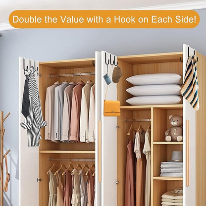 Manesi Over The Door Hooks, Soft Rubber Prevent Scratches Door Hangers Hooks for Bathroom, Living Room, Bedroom, and Kitchen Hanging Clothes, Towels, Shoe Bag, Hats, Coats, Bags, etc. (Black, 4 Pack)
