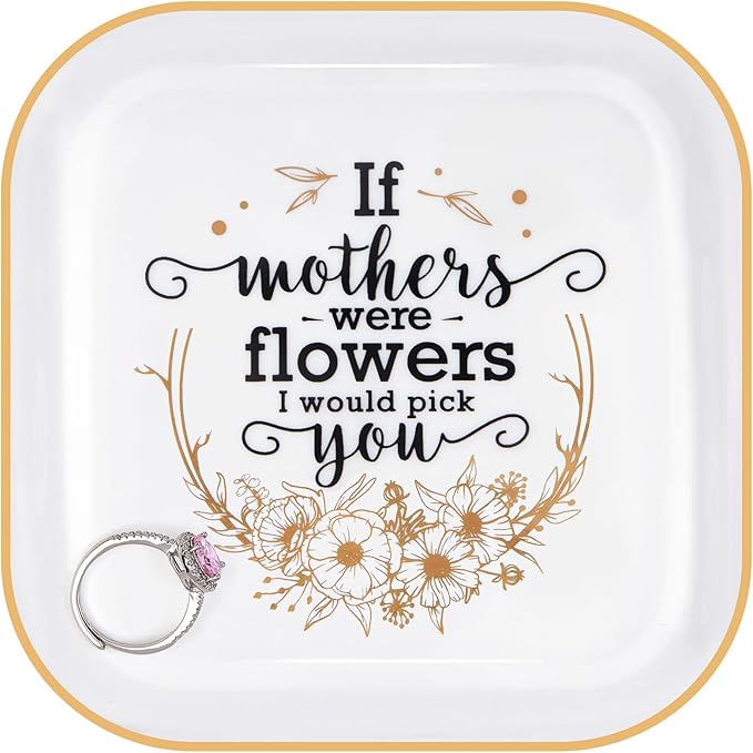 PUDDING CABIN Mothers Day Gifts for Mom Jewelry Dish If Mothers Were Flowers I Would Pick You Present for Step Mom Stepmom New Bonus Stepmother Birthday Wedding Christmas