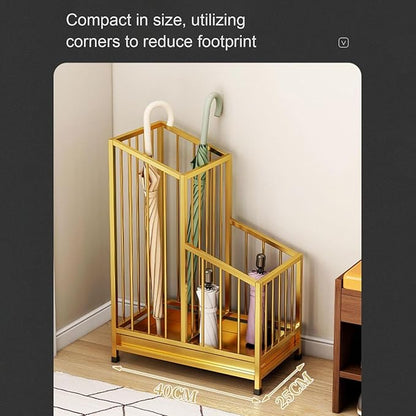 Indoor Large-capacity Umbrella Stand，Metal Umbrella Stand Hotel Commercial，Metal Standing Umbrella Holder，Metal Umbrella Holder，Large-capacity Entrance Umbrella Storage Rack For Hotel Offices(Gold,40*