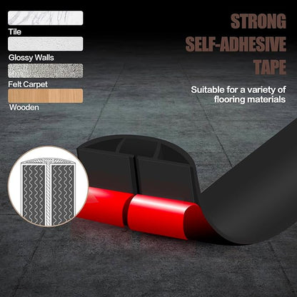 Floor Cord Cover Self Adhesive Cord Hider,3.3FT Cable Management, Extension Strip Protector for Wires, Prevent Cable Trips for Offices, Gyms, Exhibitions Cavity:0.39"(W) x 0.27"(H) Black