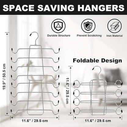 POZEAN Tank Top Hanger 2 Pack, Space Saving Bra Hangers, Non-Slip Closet Organizers and Storage for Camisoles Swimsuits Scarves Ties Strappy Dress