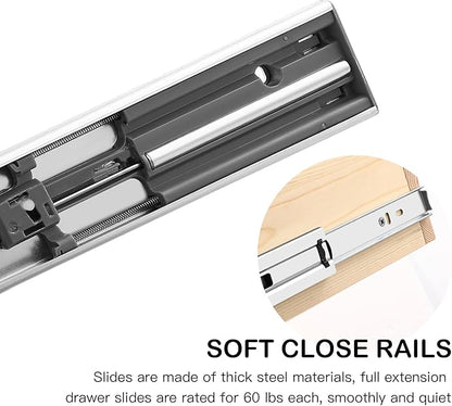 Pull Out Cabinet Organizer 20''W×21''D×16''H Soft Close Slide Out Wood Drawer Shelves for Kitchen, Finished, Bottom Assembly(Cabniet Require Opening >20.5'', Depth>21.5'', Height>16.5'')