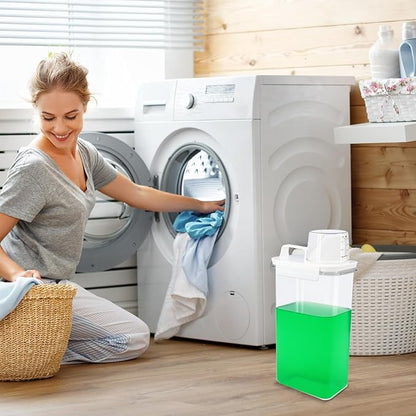 5 Pcs Liquid Laundry Detergent Dispenser 78 oz Clear Soap Powder Container with Lids Fabric Softener Bleach Dispenser for Storage Laundry Room Organization