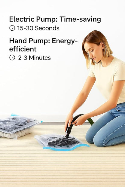 LICOZYVE Vacuum Storage Bags for Travel and Home,8 Pack Vacuum Seal Bags for Clothing,(with Hand Pump, Small 40 * 60)