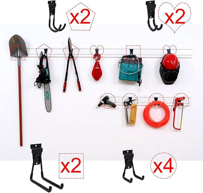 Slat Wall Hook 10 Pack Garage Heavy Duty Wall Mount Power Tool Organizer Black Bike Accessory for Garage Wall, Slat Wall Accessories Ladder Hooks
