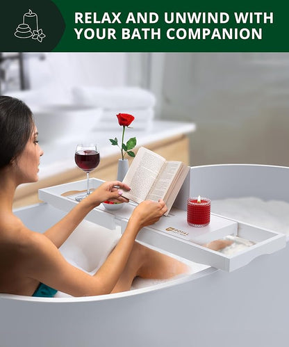 ROYAL CRAFT WOOD Premium Bathtub Tray - Expandable Bath Tray for Tub - Luxury Bathtub & Bathroom Accessories