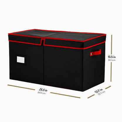 Premium Christmas Bauble Storage Box With Dividers - 128 Compartment Xmas Ornament Storage Box - Designed for Delicate Christmas Decorations & Baubles - Tear Proof 600D Oxford Fabric - 5 Year Warranty