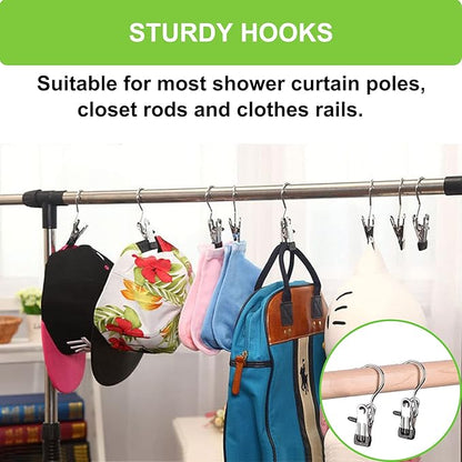 Boot Hangers Clips, 100 Pack Black Laundry Hooks Hanging Clips Clothes Pins Closet Hanger Organizer Clamps Socks Towel Clips