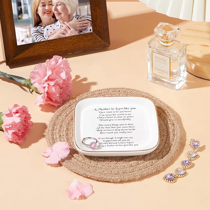 Mother in Law Gifts from Daughter in law, Jewelry Dish for Women Birthday Gifts for Mother in Law, Mother's Day Wedding Gifts for Mother in Law, Appreciation Thank You Gifts for Mother in Law