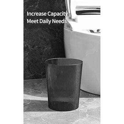 Transparent Trash Can,Bathroom Trash Cans Open Top ,2 Gallon Grey Office Garbage Can Plastic, 4pcs Round Slim Waste Basket Living Room, Clear Trash Bin For Home, Kitchen Bedroom,Laundry Room,Dorms,G