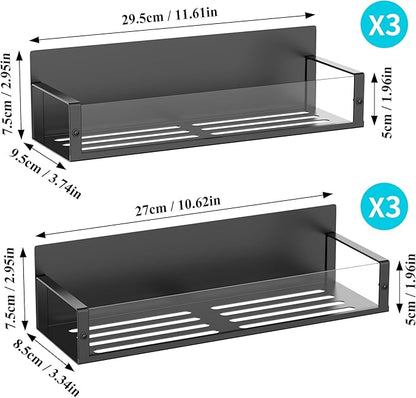 6 Pack Magnetic Spice Storage Rack Organizer for Refrigerator and Oven, Clear Fridge Organizers and Storage