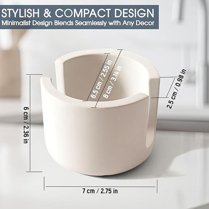 MOPHONICHOME Sponge Holder, Stone Sponge Holder for Kitchen Sink - Diatomite Kitchen Sink Caddy, Quick Dry, Super Absorbent, Modern Design, Cream