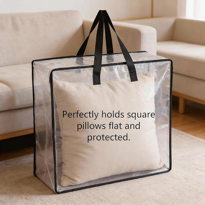 Clear Storage Bags 6-Pack, Versatile Moving Bags & Under Bed Storage Solution for Wreath Storage Container, Holiday Decor, Camping Gear - Ideal Moving Supplies and Stadium Approved Clear Bag