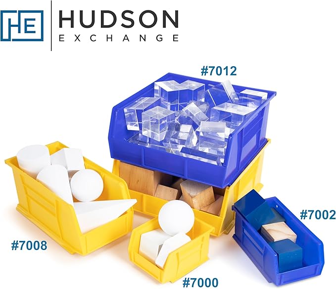 Hudson Exchange 5-1/2" x 4" x 3" Plastic Stackable Storage Bin and Hanging Container, Blue