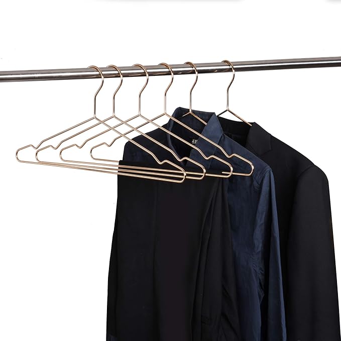 Better to U 17 Inch Heavy Duty Slim Metal Clothes Hanger for Shirts, Blouses, Coats, Suits, Wedding Dresses - Space Saving, Rose Gold, 20 Pack
