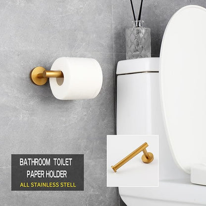 GERZWY Bathroom Toilet Paper Holder Paper Gold Stainless SteelTowel Dispenser Tissue Roll Hanger Wall Mounted