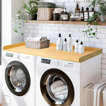 Washer Dryer Countertop, 27.5" x 54" Bamboo Washer and Dryer Countertop for Laundry Room Organization(Natural)