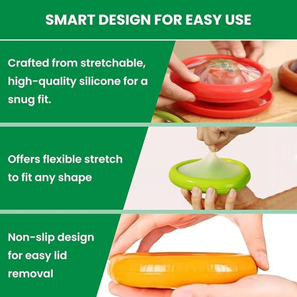 Avocado keeper, Avocado Savers, Veggie Savers- 4pcs Avocado Storage Containers For Fridge Onion Storage Containers Silicon Seal to Wrap Half Cut Fruits Tomato Savers