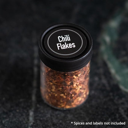 AllSpice 3” Glass Spice Jars 3 fluid ounces- 6 Pack