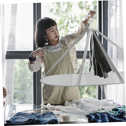 Large Foldable Mesh Clothes Drying Rack Grey Trim Hanging Dryer Net for T-Shirts and Sweaters Portable Laundry Drying Rack for Home and Travel