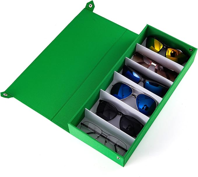 TRIUMPH VISION Sunglasses Organizer Storage Eyeglasses Holder - Multiple Glasses Case Box Eyewear Case with Lid