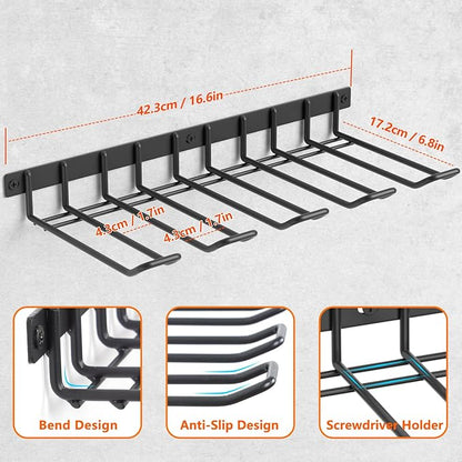 reliahom Power Tool Organizer, Cordless Drill Holder Wall Mount, Garage Tool Storage Rack, Heavy Duty Tool Rack for Garage and Workshop, Quick Installation in Minutes, 1 Pack