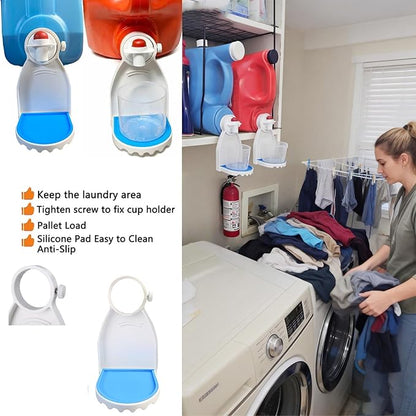 Laundry Detergent Cup Holder, 2 Pack, No More Mess or Leaks, Easy to Install, Suitable for Most Sizes Bottles, Unscented